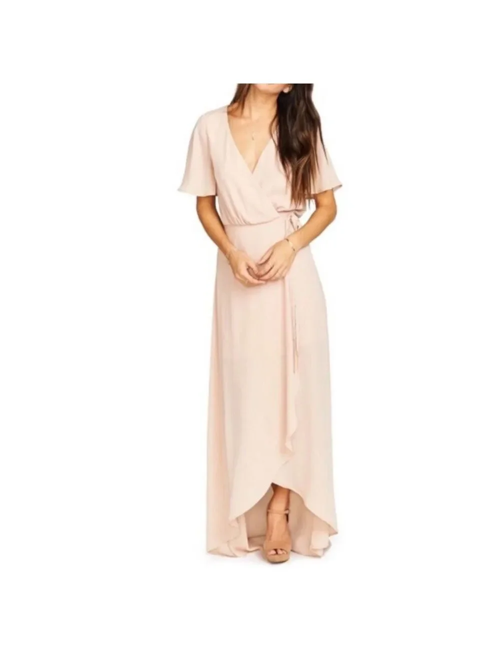 Sophia Wrap Dress Dusty Pink Size Small 4-6